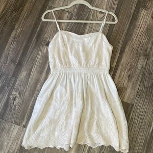 Vintage White Lace Mini Dress, Size M